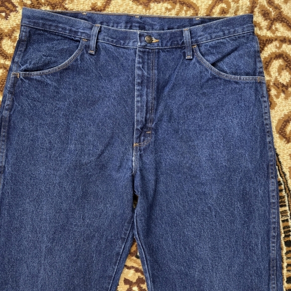 Wrangler Rustler Wrangler Denim Blue Jeans Cotton Western Bootcut Cowboy 80s 90s - Picture 2 of 6